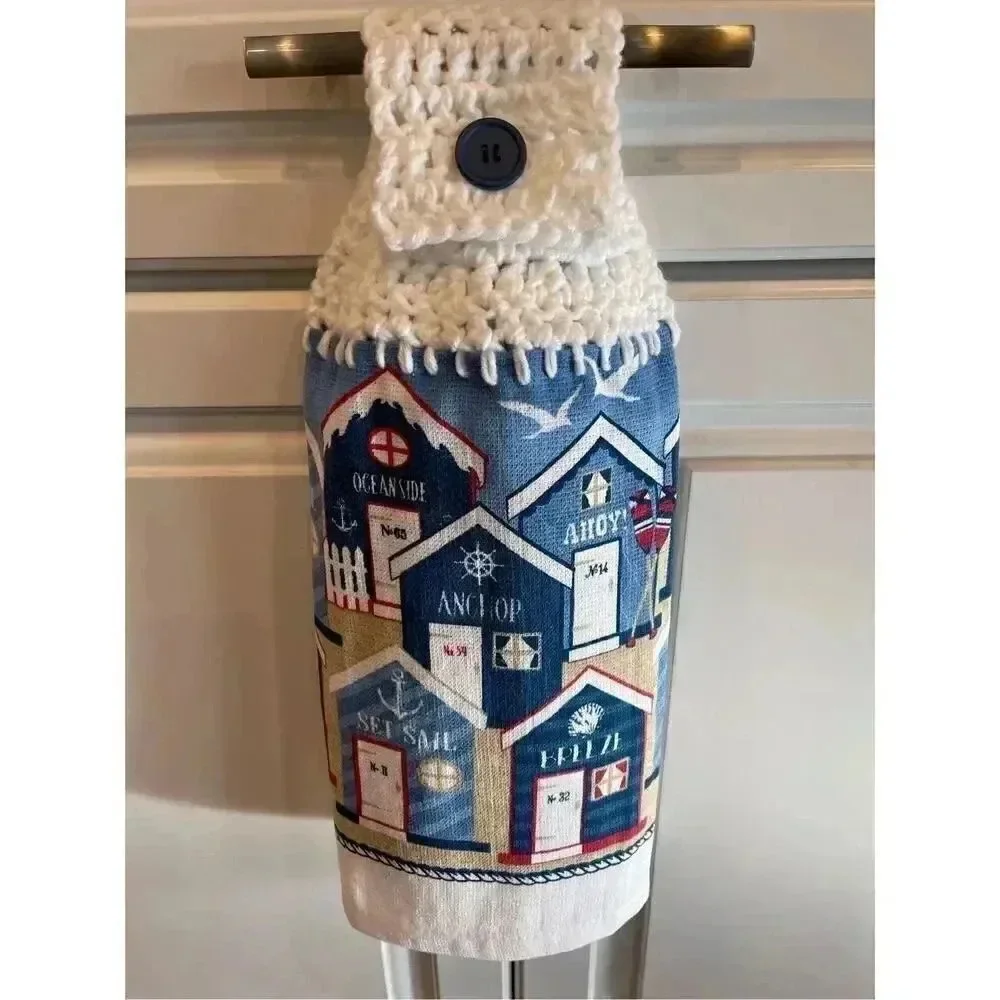 Crochet Top Kitchen Towel- Seaside